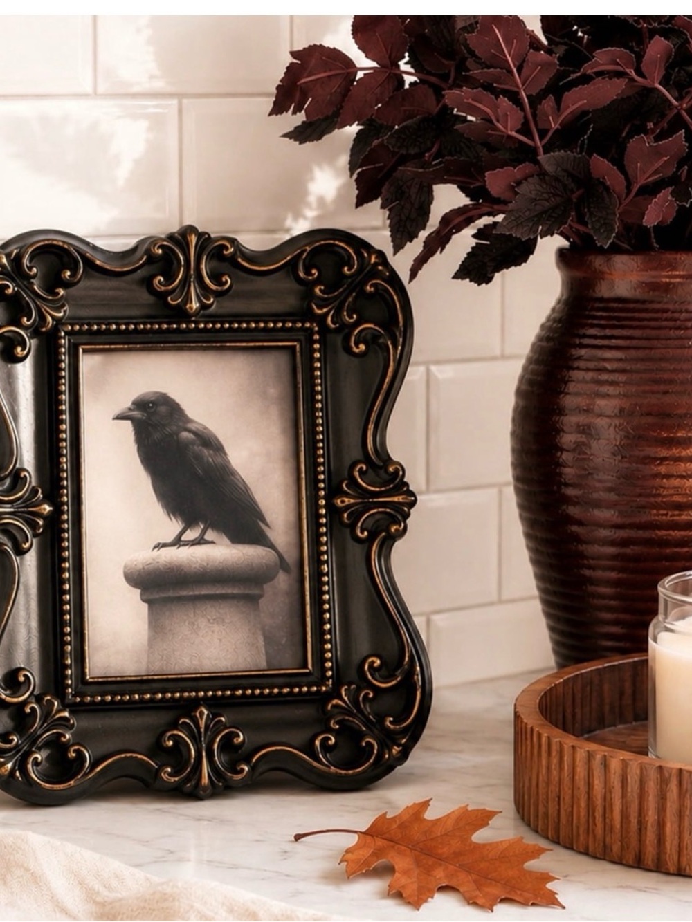 ✨ 🆕 My Texas House Raven Framed Art Tabletop Decoration, Black, 8"× 10" - Picture 2 of 3